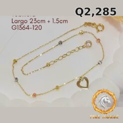 Tobillera de oro italiano 10k — G1364-120