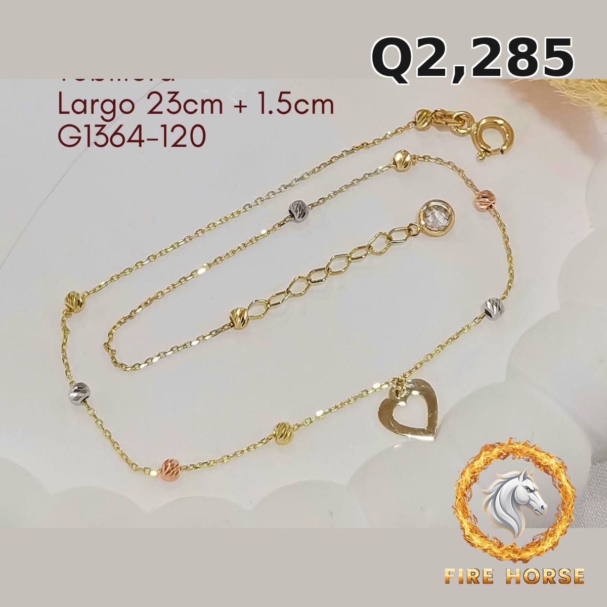Tobillera de oro italiano 10k — G1364-120
