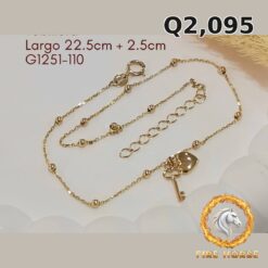 Tobillera de oro italiano 10k — G1251-110